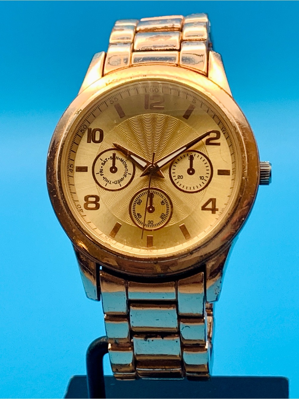 Women’s Fashion Quartz Wristwatch Faux Subdials Japan Movt Working New Battery